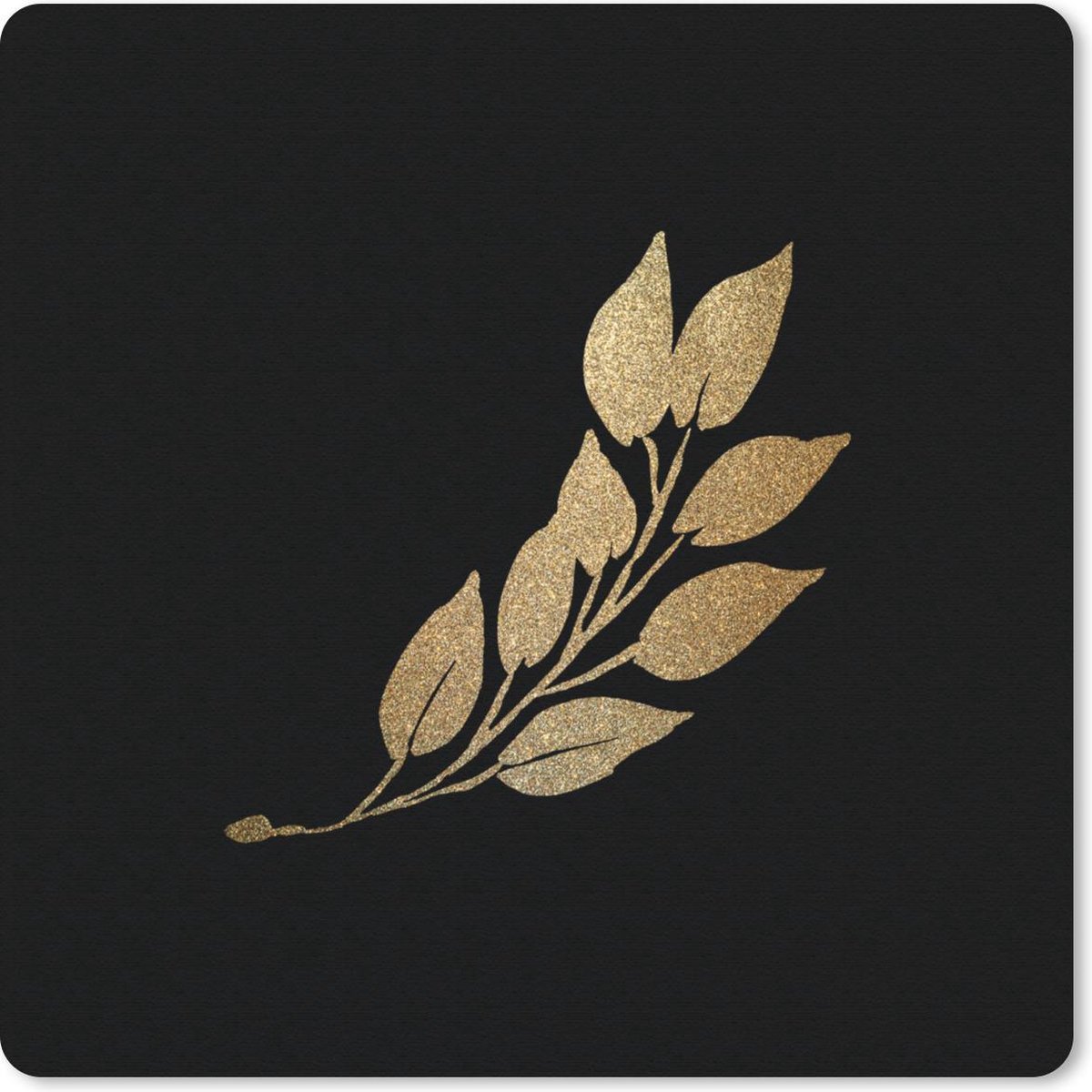 Muismat 20x20 cm - Mousepad Goud - Blad - Tak - Muismatten