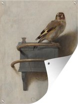 Tuinschilderij Het puttertje - Oude Meester - Carel Fabritius - 60x80 cm - Tuinposter - Tuindoek - Buitenposter