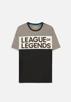 League Of Legends Heren Tshirt -L- Cut & Sew Zwart/Grijs