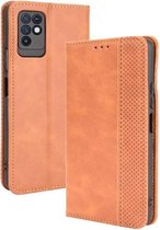 Voor Infinix Note 10 Magnetische Gesp Retro Crazy Horse Textuur Horizontale Flip Leather Case met Houder & Kaartsleuven & Fotolijst (Bruin)