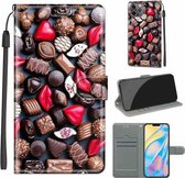 Spanning Gekleurde Tekening Magnetische Sluiting Horizontale Flip PU Lederen Case met Houder & Kaartsleuven Voor iPhone 13 (C06 Rode Lip Chocolade)