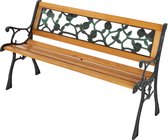ML-Design Tuinbank 3-zits, 126x74x50 cm, bruin, gemaakt van hout en gietijzer