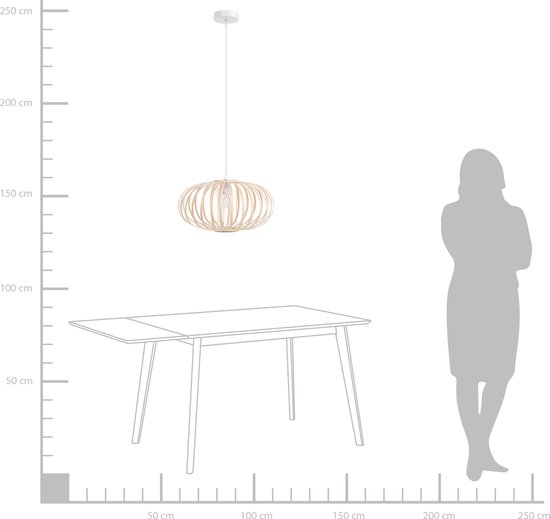 Beliani HAVEL - Lampe à suspension - Couleur bois clair - Bois de bambou
