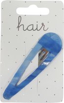 Haarspeldjes Klikklak 8.0cm met Stof Omwikkeld - Blauw - 1 stuk