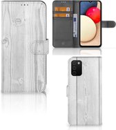 Telefoonhoesje Geschikt voor Samsung Galaxy A03s Smartphonehoesje met naam White Wood