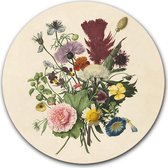 Tuincirkel Boeket Bloemen - WallCatcher | Tuinposter rond 100 cm | Buiten muurcirkel Oude Meesters kunstwerken