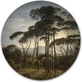 Tuincirkel Italiaans landschap met parasoldennen - WallCatcher | Tuinposter rond 80 cm | Meesterwerk van Hendrik Voogd | Buiten muurcirkel Oude Meesters kunstwerken