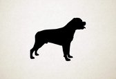 Rottweiler - Silhouette hond - M - 60x77cm - Zwart - wanddecoratie