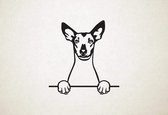 Xoloitzcuintli - Mexicaanse naakthond - hond met pootjes - XS - 26x25cm - Zwart - wanddecoratie