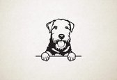 Welsh Terrier - hond met pootjes - M - 60x64cm - Zwart - wanddecoratie