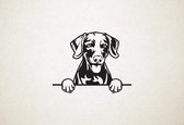 Weimaraner - Weimarse staande hond - hond met pootjes - XS - 20x26cm - Zwart - wanddecoratie