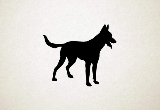 Mechelse Herder - Silhouette hond - S - 45x53cm - Zwart - wanddecoratie