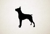 Boxer - Silhouette hond - M - 66x60cm - Zwart - wanddecoratie