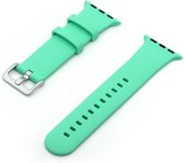 Compatible apple watch bandje - By Qubix - Rubberen sportbandje met gesp - Mint groen - Geschikt voor Apple Watch 38mm / 40mm / 41mm - Apple watch series 3/4/5/6/7