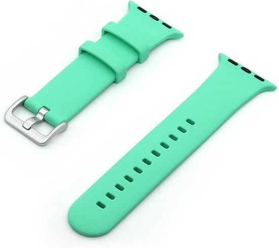 By Qubix - Bracelet sport en caoutchouc avec boucle - Vert menthe - Convient pour Apple Watch 38 mm / 40 mm / 41 mm - Bracelets Compatible Apple Watch