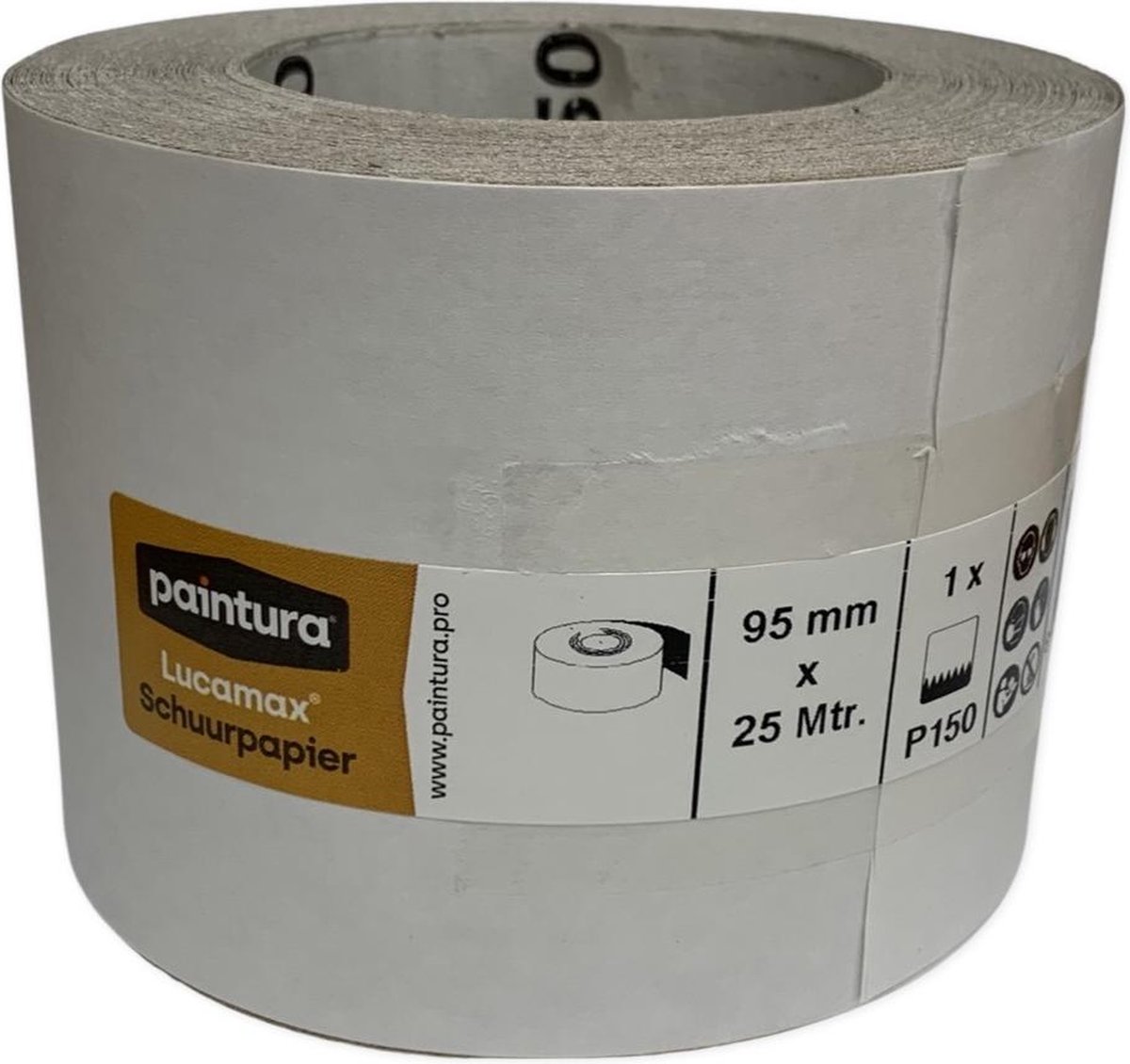 Paintura Lucamax Schuurpapier Rol 25m P320 Rol 95mm X 25m