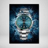 DEVICI Motiverende Wanddecoratie - Muurdecoratie - Rolex Oyster Perpetual Millgauss Blue Mayhem - Canvas Wall Art Ingelijste Wanddecoratie Kantoor Ingelijste Kunstposters & Kunstprints