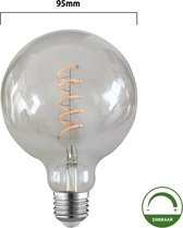 LED Filament Globe lamp spiraal | 95mm | 4 Watt | Dimbaar | 2200K - Extra warm