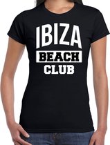 Ibiza beach club zomer t-shirt voor dames - zwart - beach party / vakantie outfit / kleding / strand feest shirt M