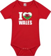 I love Wales baby rompertje rood jongens en meisjes - Kraamcadeau - Babykleding - Wales landen romper 80 (9-12 maanden)