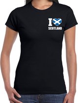 I love Scotland t-shirt zwart op borst voor dames - Schotland landen shirt - supporter kleding XL