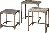 Bijzettafels sets set | | zwart/wit | 51 x 46 x 60(h) cm