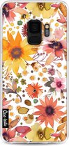 Casetastic Samsung Galaxy S9 Hoesje - Softcover Hoesje met Design - Flowers Gold Print