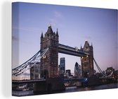Canvas schilderij 150x100 cm - Wanddecoratie Londen - Tower Bridge - Brug - Muurdecoratie woonkamer - Slaapkamer decoratie - Kamer accessoires - Schilderijen