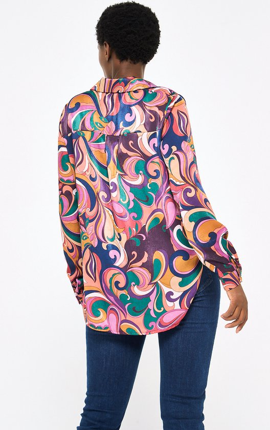 etiquette oud Verzamelen LOLALIZA Maxi blouse met kleurrijke print - Veelkleurig - Maat 44 | bol.com