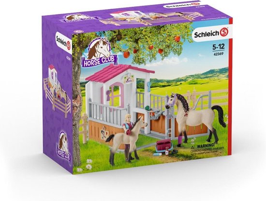 Schleich Horse Club - Paardenbox met Arabieren en paardenverzorgster - Speelfigurenset - Kinderspeelgoed voor Jongens en Meisjes - 5 tot 12 jaar - Schleich