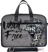 Laptoptas 17,3 inch / schoudertas wild and free - Sleevy - laptoptas - schooltas