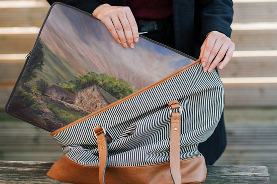 Housse ordinateur portable 17 pouces 41x32 cm - Peinture à l'huile - Housse Macbook & Laptop Peinture à l'huile Ferme - Housse ordinateur portable avec photo