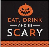 servetten Halloween EDS 25 cm zwart/oranje 16 stuks