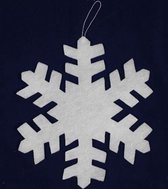 kersthanger sneeuwvlok met glitter 45 cm vilt wit