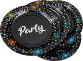 feestbordjes Party 23 cm karton zwart