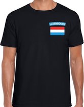 Luxembourg t-shirt met vlag zwart op borst voor heren - Luxemburg landen shirt - supporter kleding 2XL