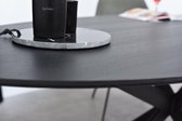 Eikentafel Ovaal - Zwart 2cm blad met Facet - Matrix poot ultra dun - Basic - eiken tafel 220 x 100 cm