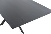 Eikentafel Recht - Zwart 2cm blad met Facet - Matrix poot ultra dun - Basic - eiken tafel 180 x 90 cm