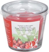 geurkaars in glas wilde cranberry/rood 8 cm