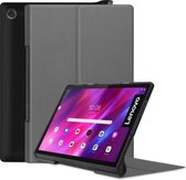 Voor Lenovo Yoga Tab 11 Custer-textuur Horizontale Flip PU-lederen hoes met houder en slaap- / wekfunctie (grijs)