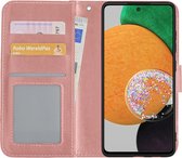Hoes Geschikt voor Samsung A52s Hoesje Book Case Hoes Flip Cover Wallet Bookcase - Rosé goud