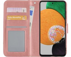 Hoesje - Met Pasjeshouder - Geschikt voor Samsung Galaxy A52s 5G - Luxe Bookcase Portemonee - Flip Case - Kunstleer Book Case - Flipcase - Book Cover - Walletcase - Portemonneehoes - Rosé goud