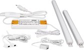 LED kastverlichting complete set opbouw 12W 3000K aluminium dimbaar 24V DC 2 deurs