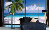Dimex Beach Window View Vlies Fotobehang 375x250cm 5-banen
