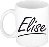 Elise naam cadeau mok / beker sierlijke letters - Cadeau collega/ moederdag/ verjaardag of persoonlijke voornaam mok werknemers