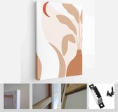 Set of backgrounds for social media platform, instagram stories, banner with abstract shapes, fruits, leaves, and woman shape - Modern Art Canvas - Vertical - 1643891140 - 80*60 Ve