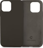 Coverzs Luxe Liquid Silicone case geschikt voor Apple iPhone 12 / 12 Pro - donkergrijs + glazen Screen Protector