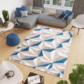 Tapiso Cosmo Vloerkleed Grijs Blauw Woonkamer Modern Tapijt Maat- 200x300