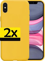 Hoes voor iPhone Xs Max Hoesje Siliconen Case - Hoes voor iPhone Xs Max Hoes Geel - 2 Stuks