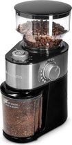 Navaris elektrische koffiemolen roestvrij staal - 200 W - Professionele molen voor 14 kopjes - Bonenmaler met 18 maalgraden - Metallic zilver